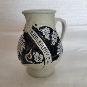 Wine Jug Stein Pitcher Stoneware Vintage German Salt Glaze Trink Edlen Wein EUC